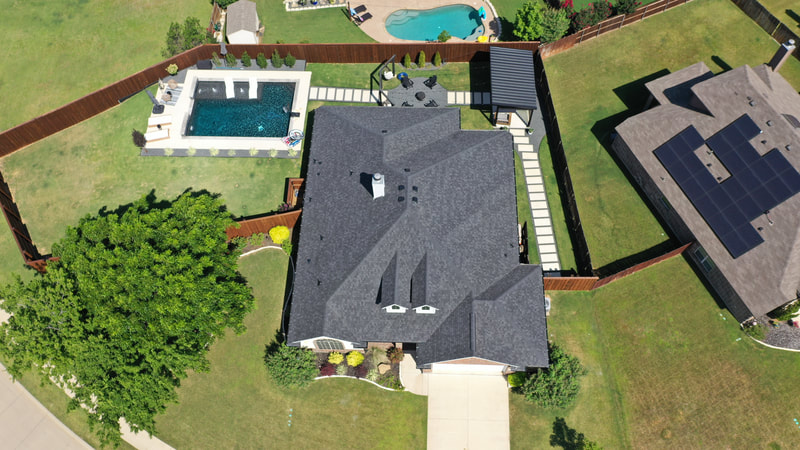Finished roof replacement on a Texas home